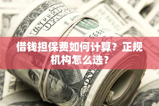 武汉借钱担保费如何计算？正规机构怎么选？