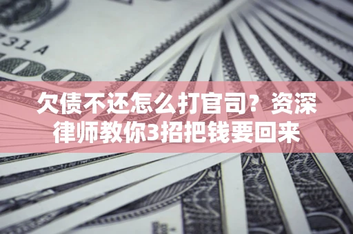 武汉欠债不还怎么打官司？资深律师教你3招把钱要回来