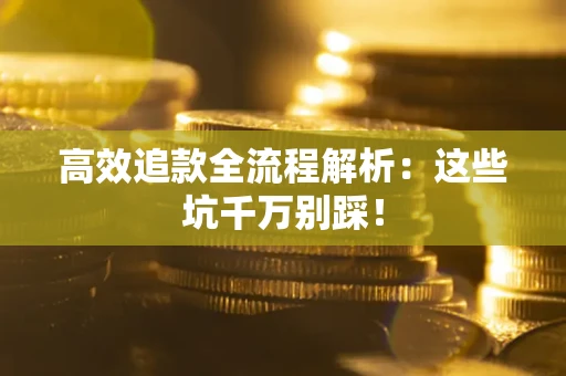 武汉高效追款全流程解析：这些坑千万别踩！