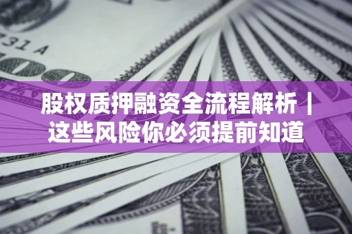 武汉股权质押融资全流程解析｜这些风险你必须提前知道